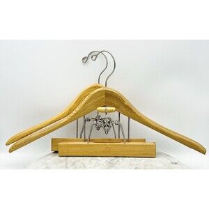 Vintage SETWELL Wooden Suit Hanger 18" Jacket Trousers Pants Skirt Lot Of 2